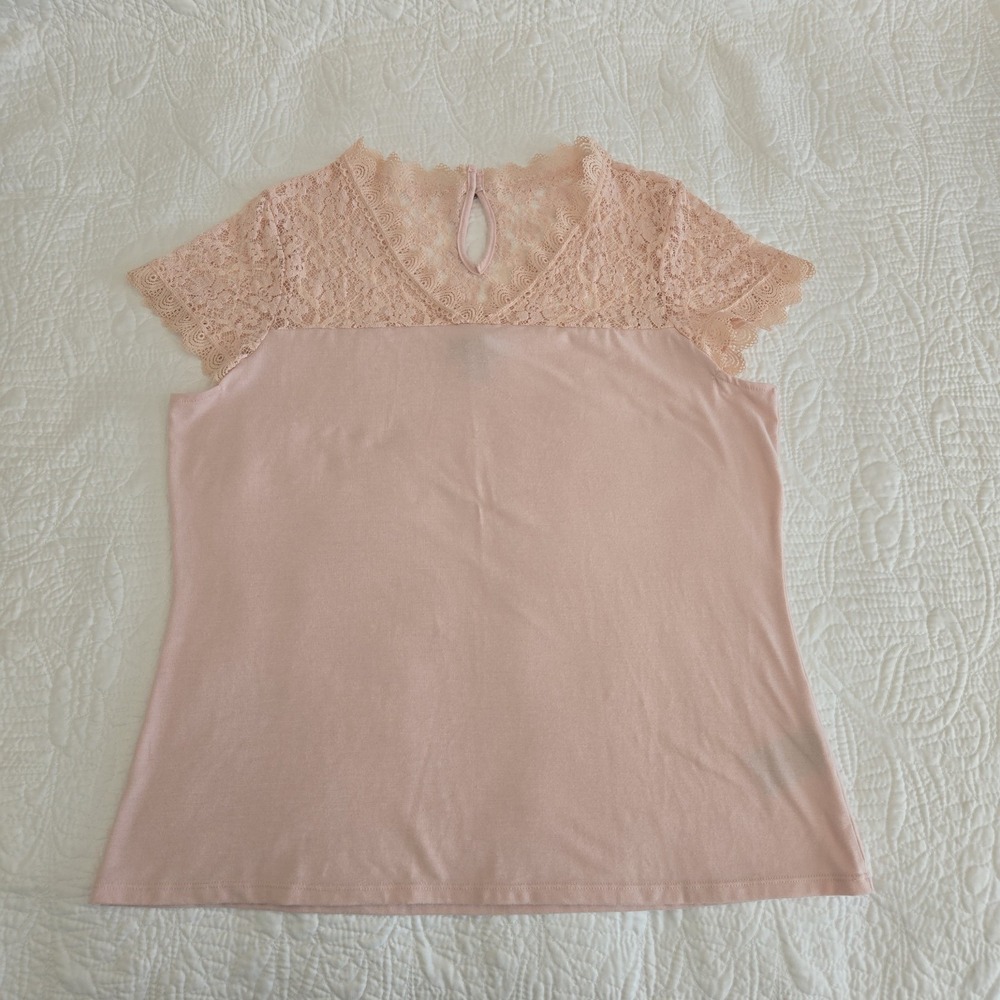 Simply Styled by Sears Lace Top Women  Petite XL Pink Balletcore‎ Fairy Boho - Picture 2 of 7